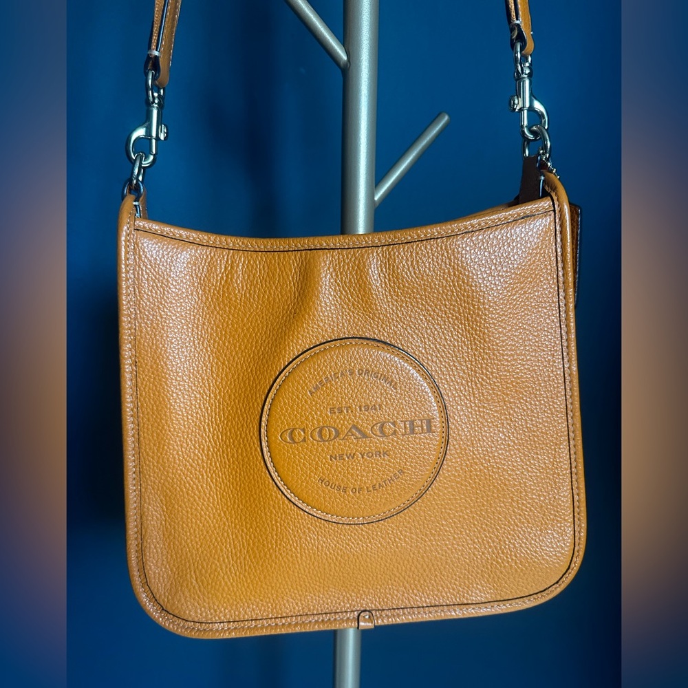 Coach Dempsey File Vibrant Orange Crossbody Bag - Picture 4 of 14